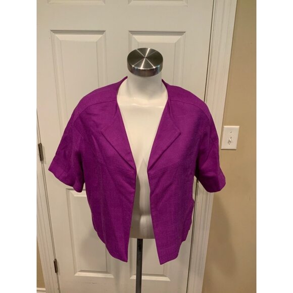 Kate Spade Purple Cropped Open Front Jacket, Size 2 - Picture 1 of 5